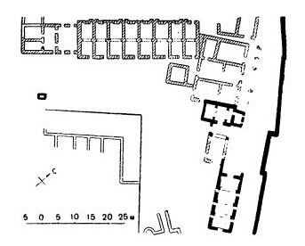 Мистра. План остатков дворца, XIII—XIV вв.