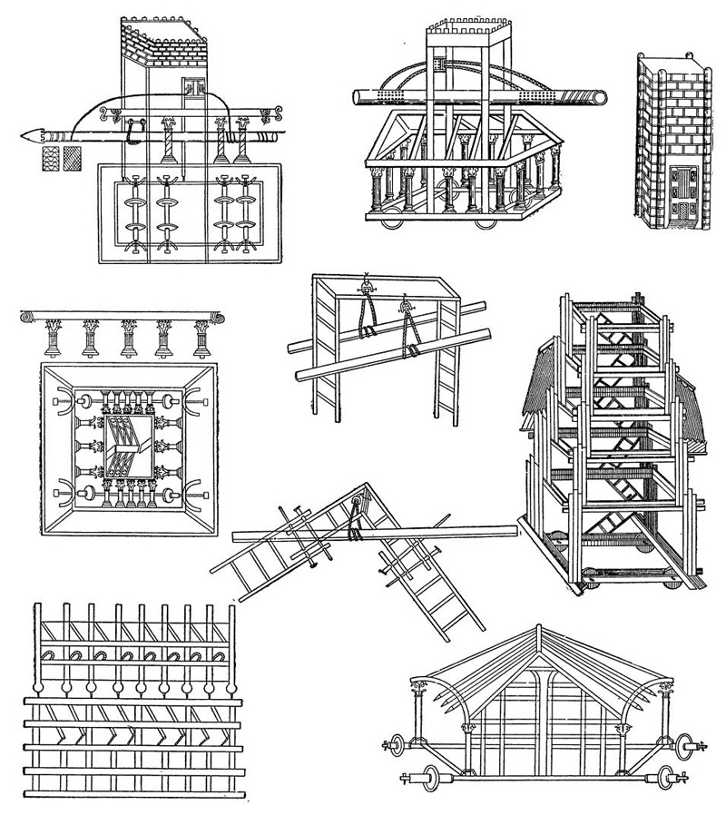 Чертежи из рукописного экземпляра «Полиоркетики» Аполлодора Дамасского