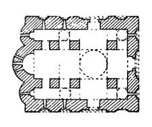 Колуша. Четырёхстолпная церковь, XIV в. План