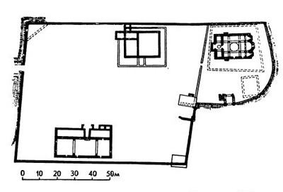 Куртя де Арджеш. Воеводский двор, XIII в. План Куртя де Арджеш. Воеводский двор, XIII в. План