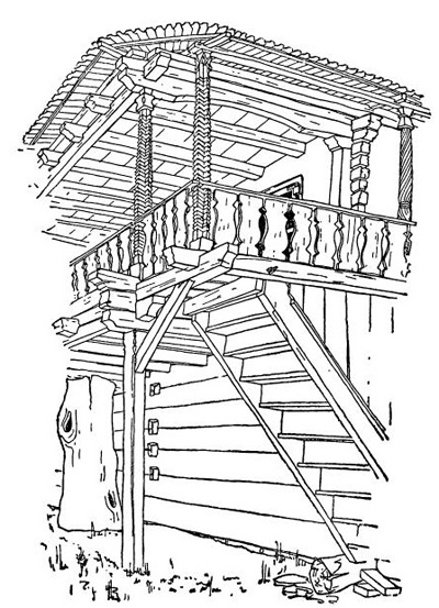 Село Куртишоара-Крайова. Фрагмент галереи дома Село Куртишоара-Крайова. Фрагмент галереи дома
