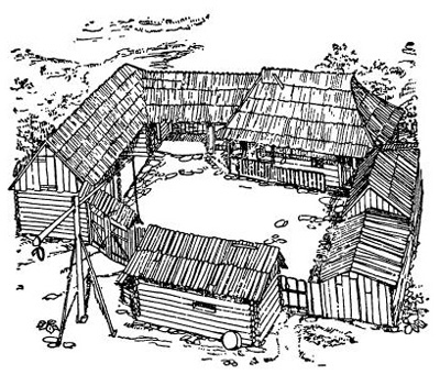 Село Кымпу-Лунг (Трансильвания). Крестьянский двор Село Кымпу-Лунг (Трансильвания). Крестьянский двор