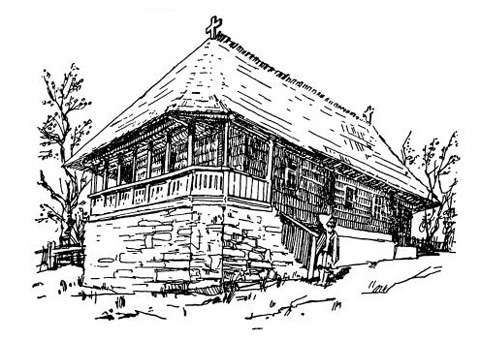 Село Грэмешти-Хорезу. Церковь. Вид с юго-запада Село Грэмешти-Хорезу. Церковь. Вид с юго-запада