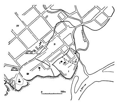План Чернигова XI-XII вв.