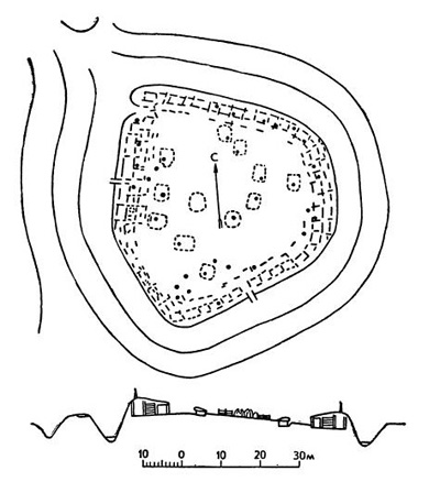 План Райковецкого городища, XII—XIII вв.