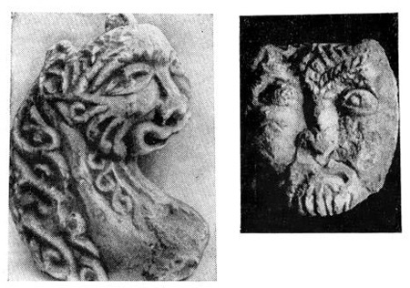 Резные детали Успенского собора в Ярославле, 1215 г., и Михайло-Архангельского собора в Нижнем Новгороде, 1227—1229 гг.