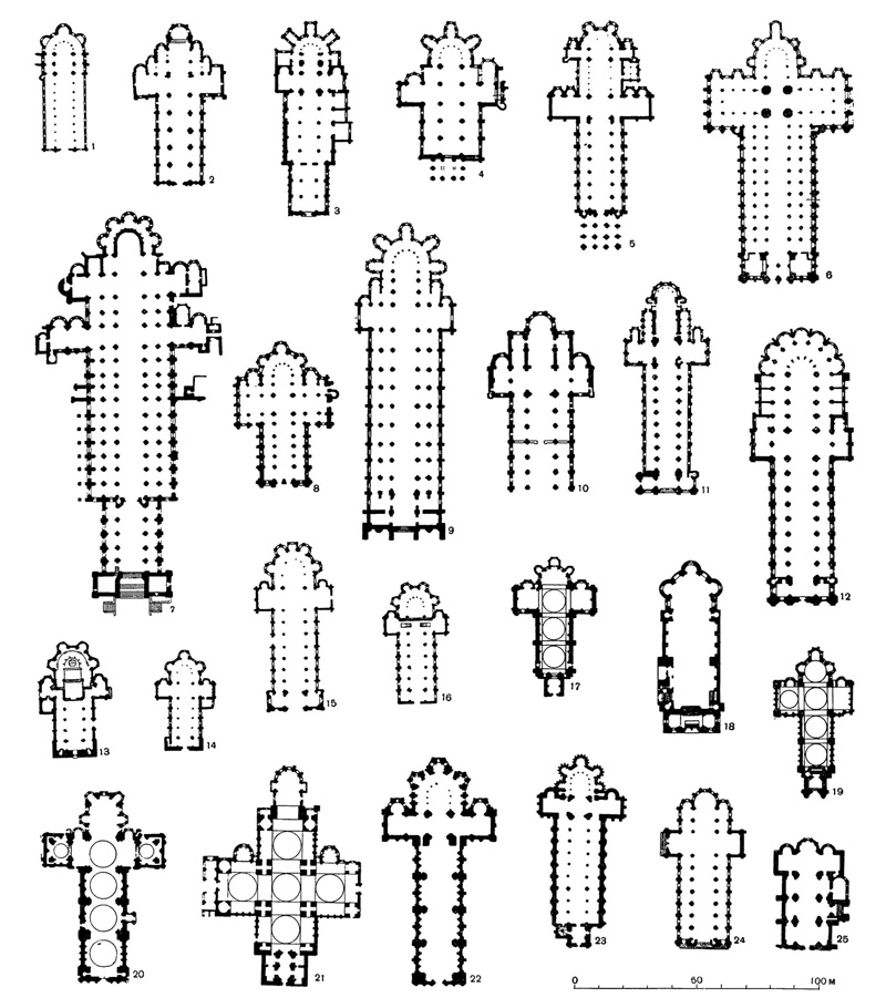 Планы романских церквей Франции Планы романских церквей Франции
