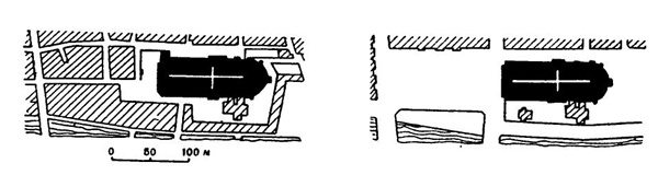 Париж. Площадь перед собором в средние века и в XIX в.