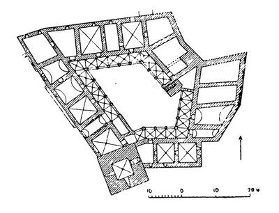 Звиков. План замка, XII—XIII вв.