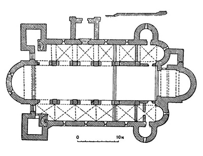Тум (Ланчица). Костёл, 1127—1161 гг.