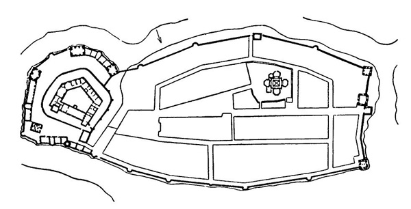 Калунборг. Генеральный план города, XV в.