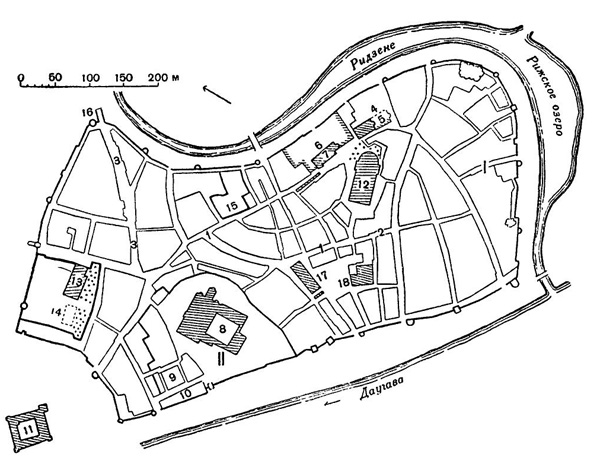 План Риги 1500 г.